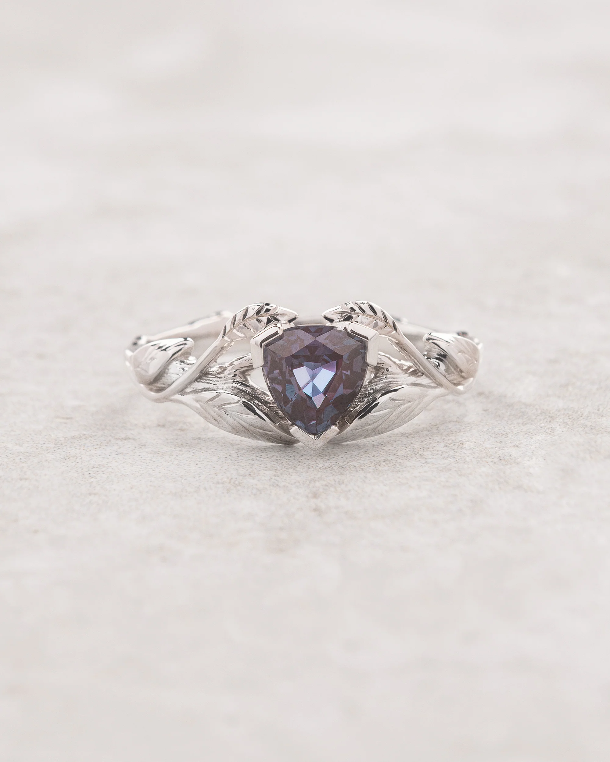 Clematis | branch engagement ring setting, trillion gemstone - Image 4