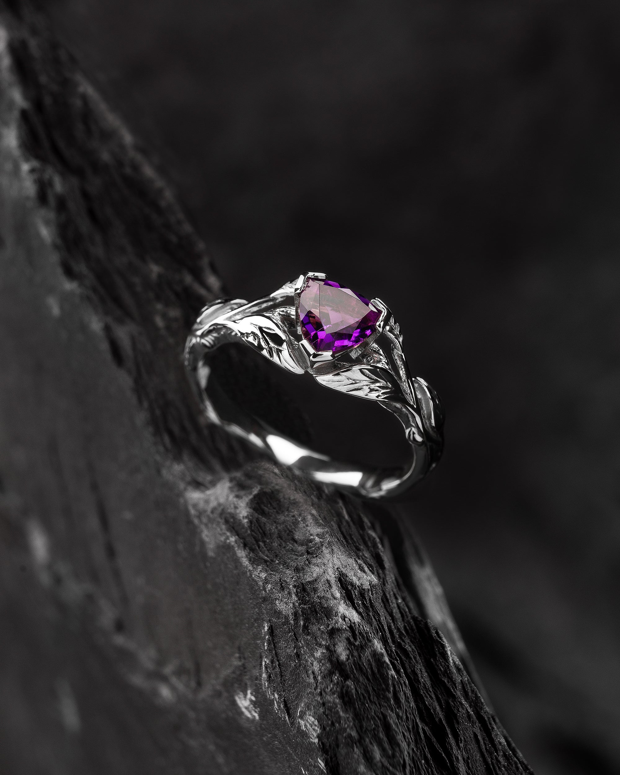 Clematis | branch engagement ring setting, trillion gemstone - Image 6