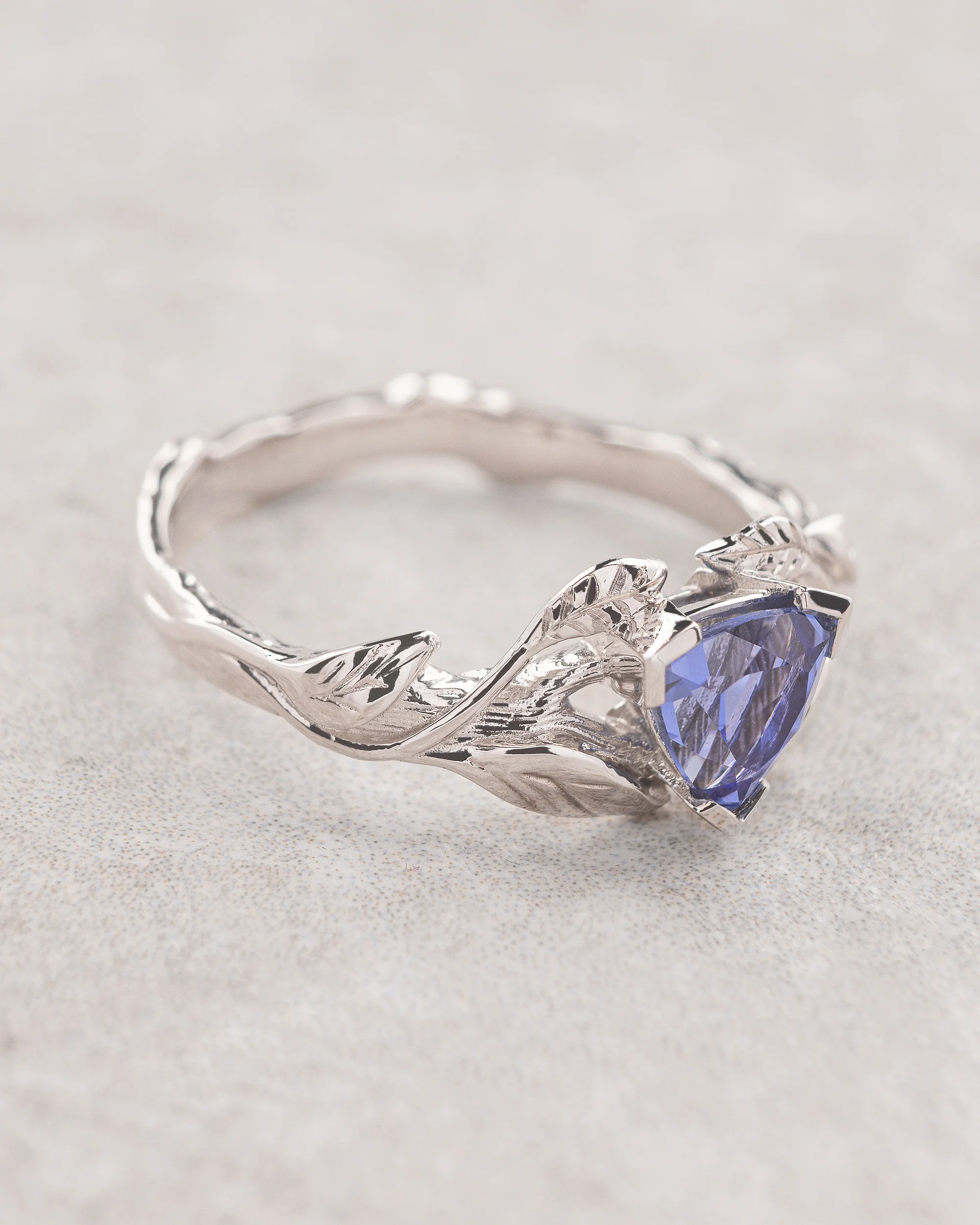 Clematis | branch engagement ring setting, trillion gemstone - Image 8