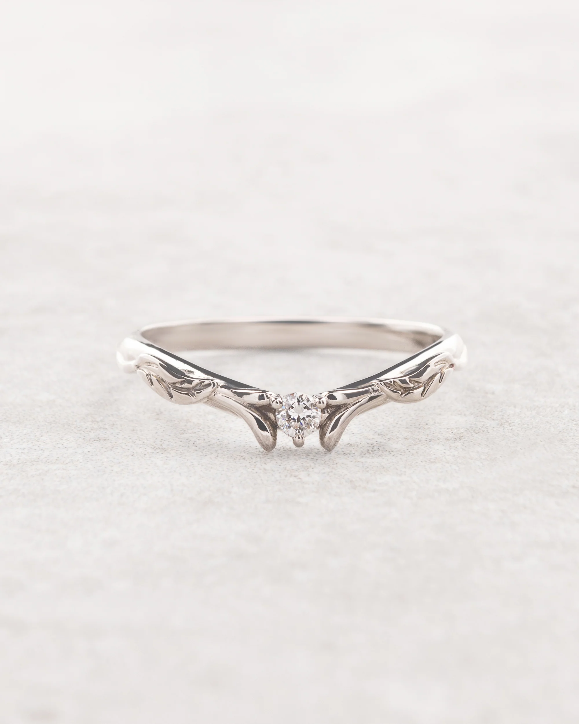 Curved leaf wedding ring, matching band for Wisteria - Image 5