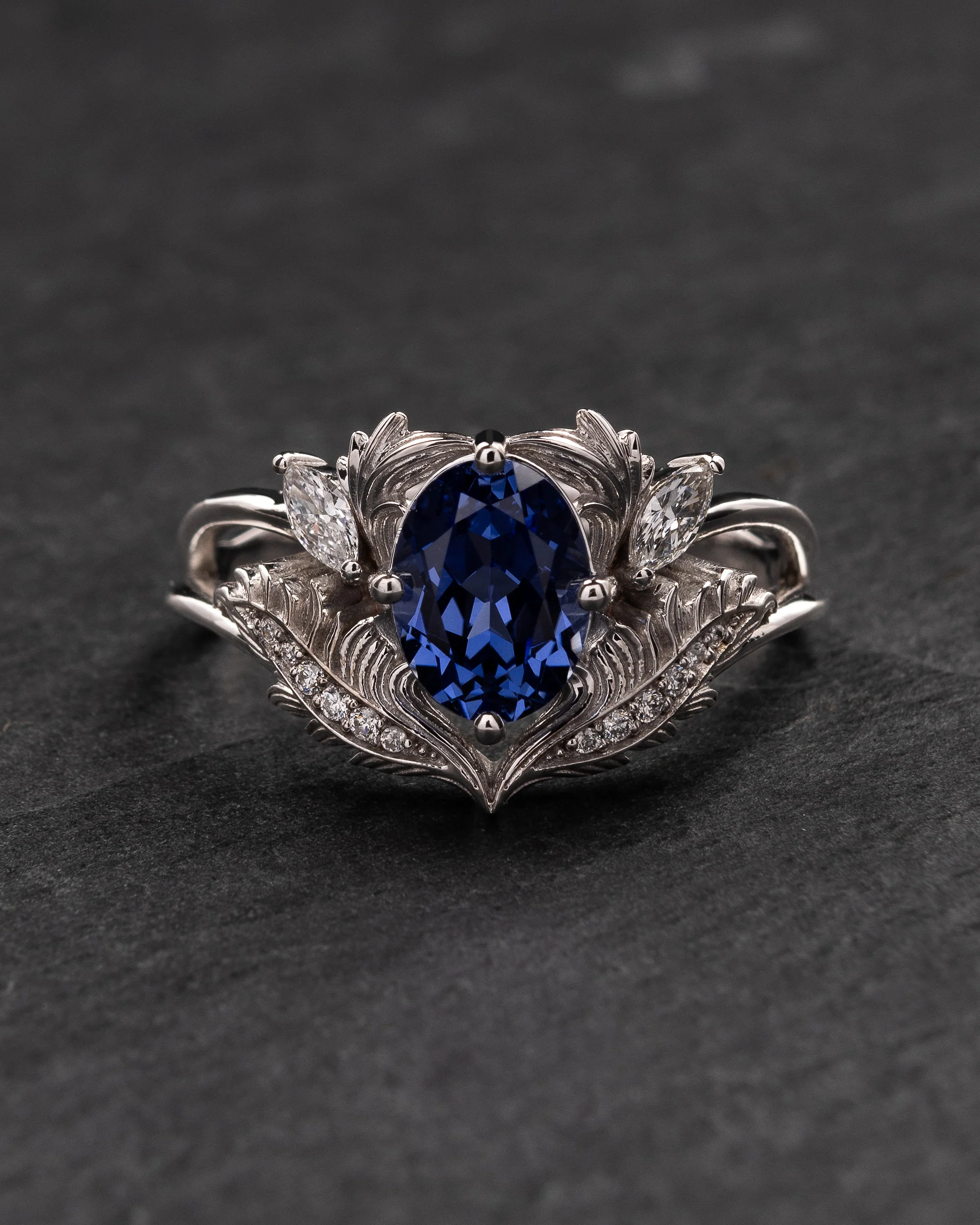 Adonis | oval gemstone setting with marquises - Image 5