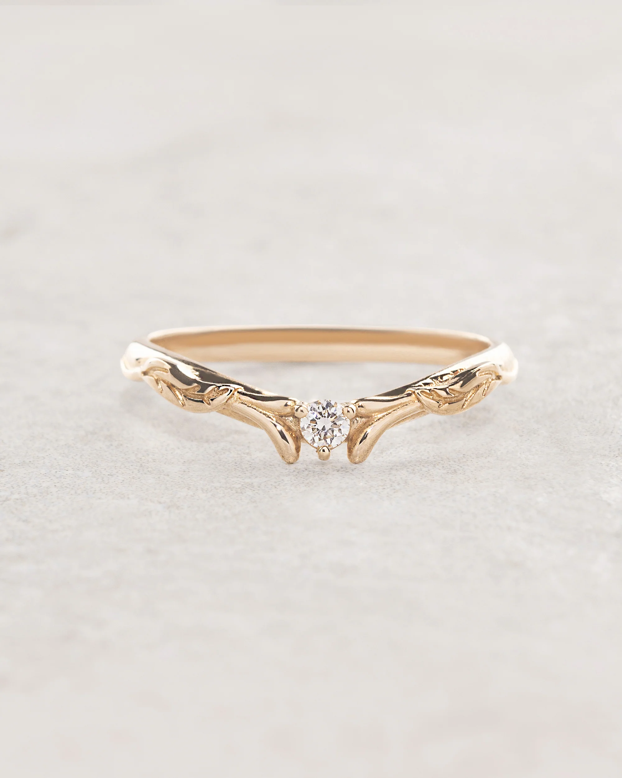 Diamond and leaves wedding band, matching ring for Wisteria - Image 5