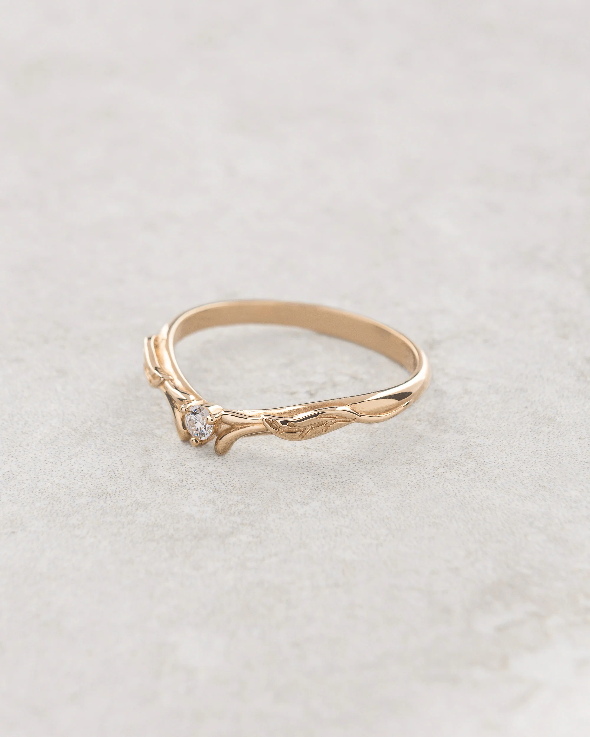 Diamond and leaves wedding band, matching ring for Wisteria - Image 6