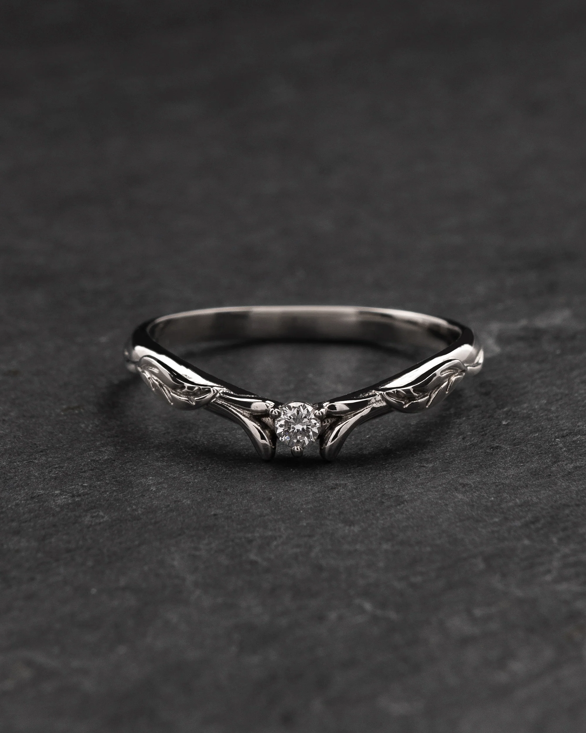 Diamond and leaves wedding band, matching ring for Wisteria - Image 7