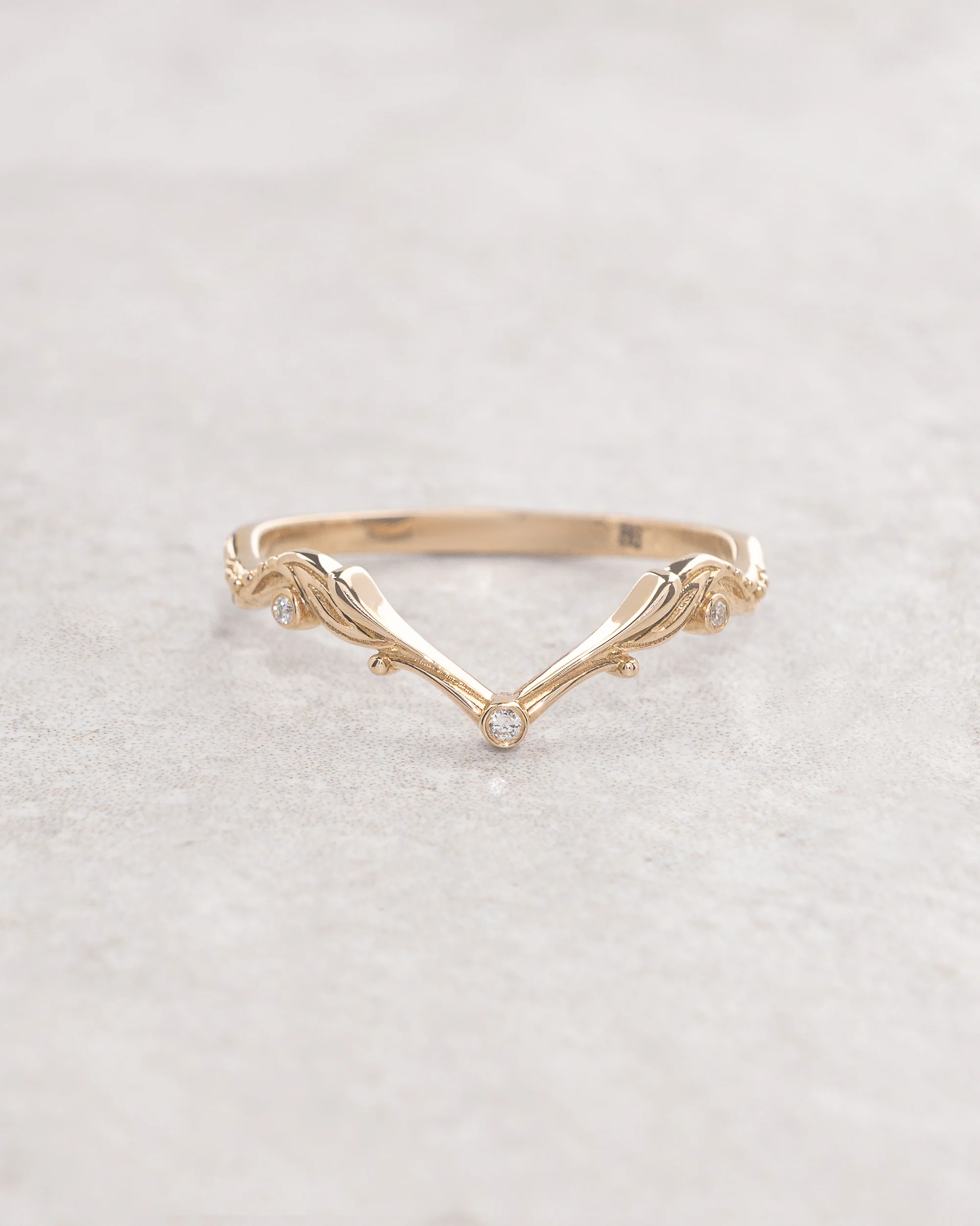 Chevron wedding band, stacking ring for Callisto - Image 5