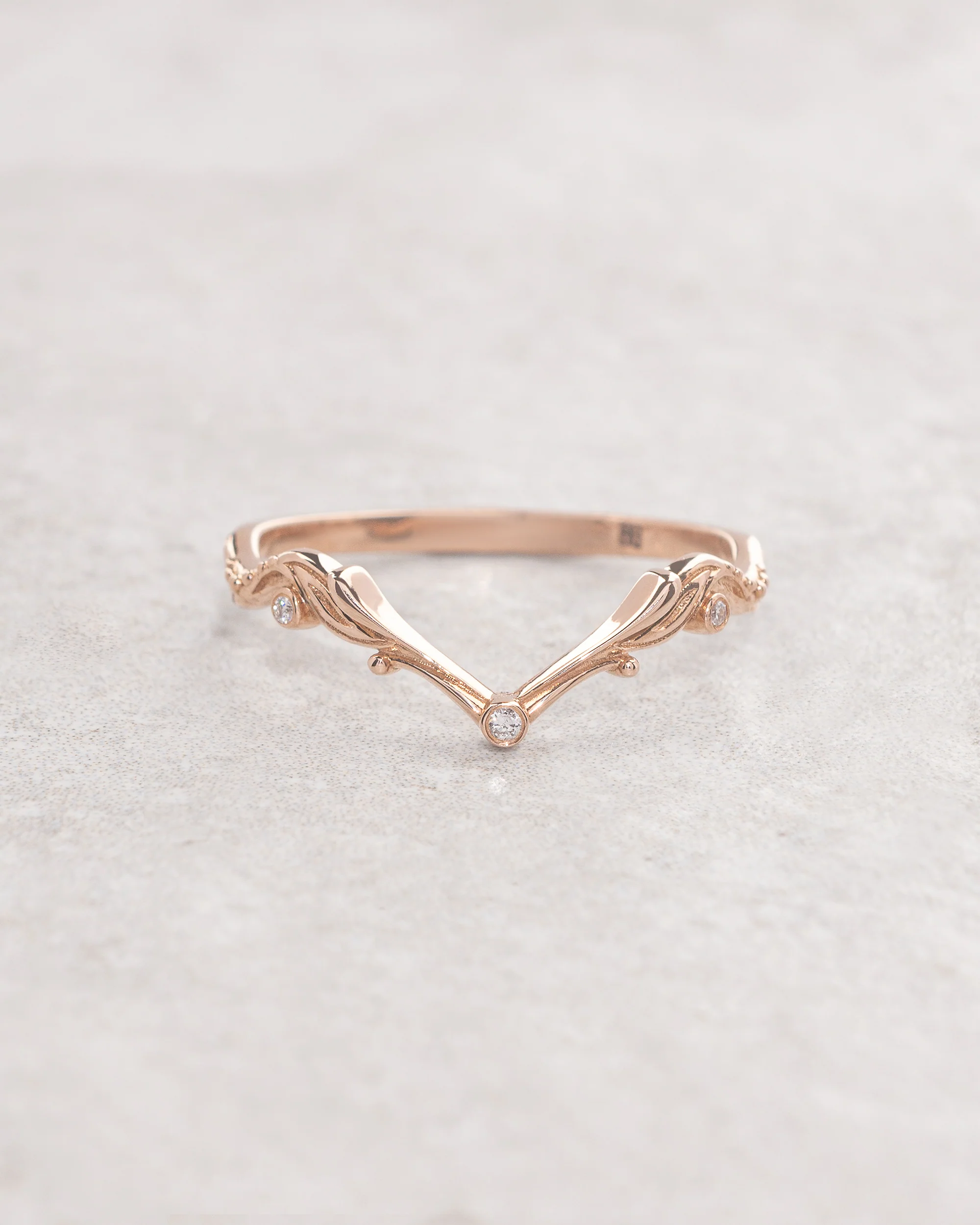 Chevron wedding band, stacking ring for Callisto - Image 3