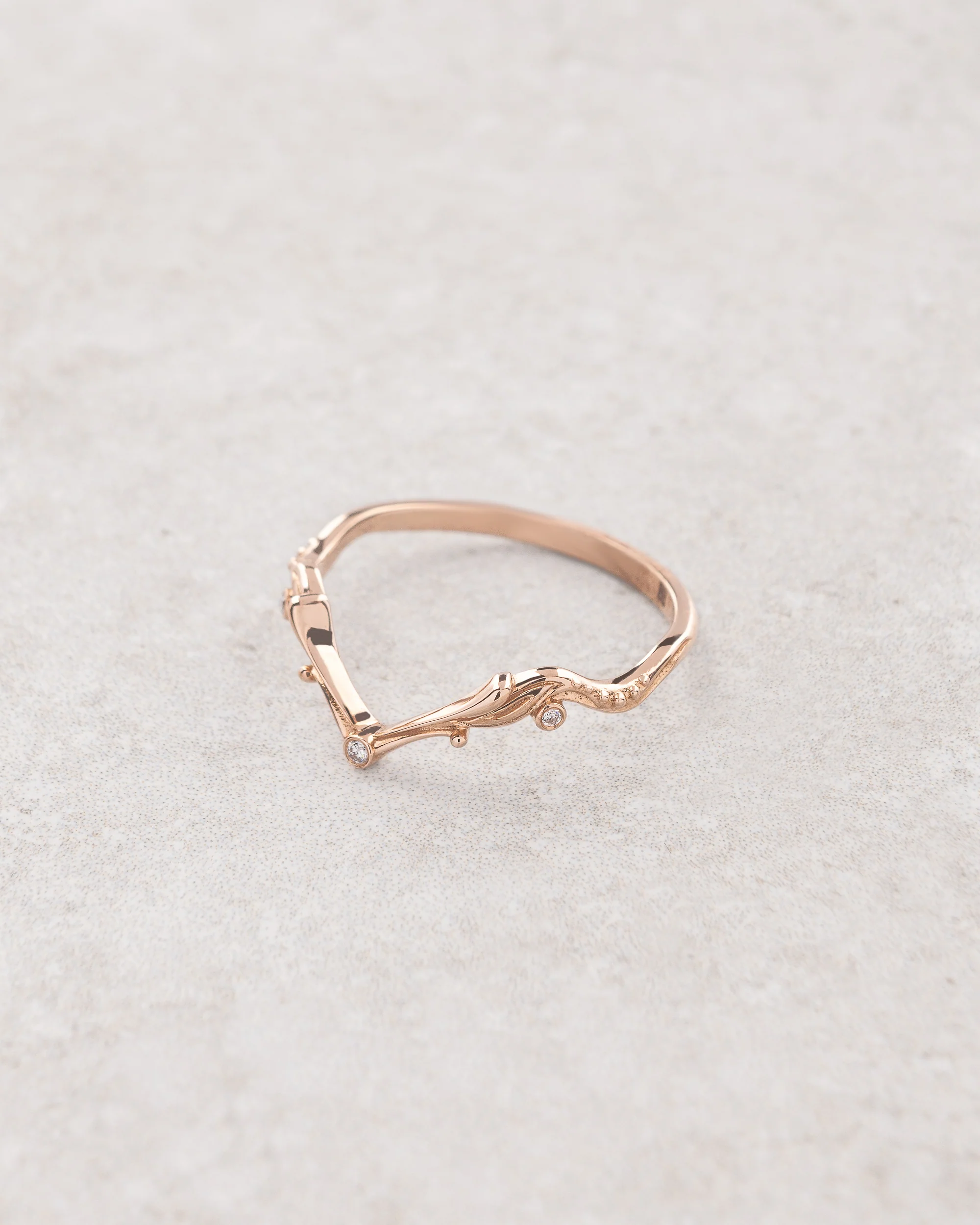 Chevron wedding band, stacking ring for Callisto - Image 4