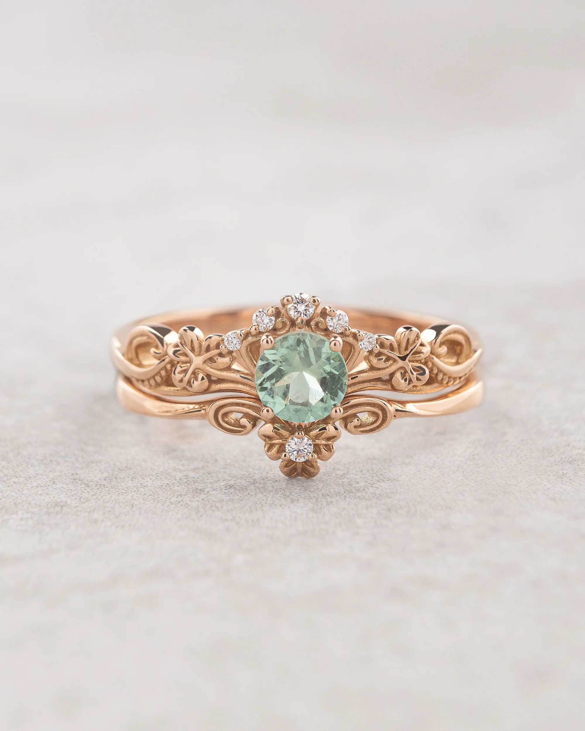 Horta round | bridal ring setting, engagement & wedding band set - Image 5