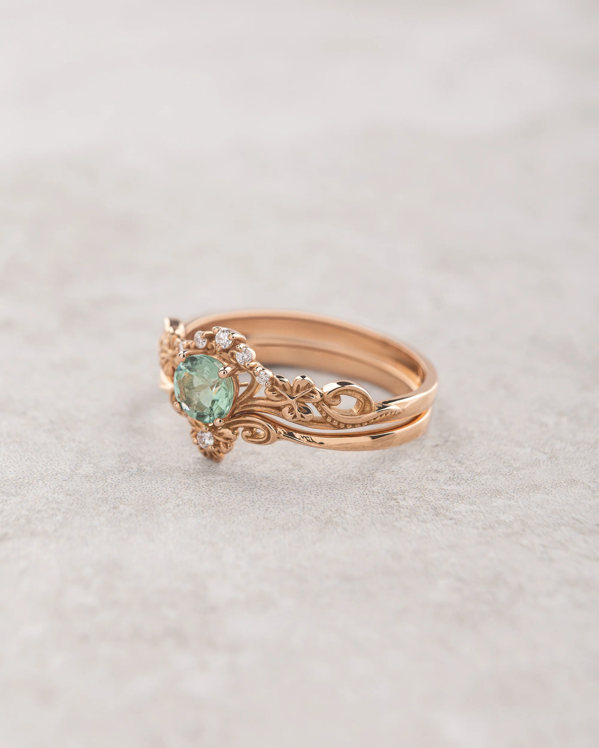 Horta round | bridal ring setting, engagement & wedding band set - Image 6