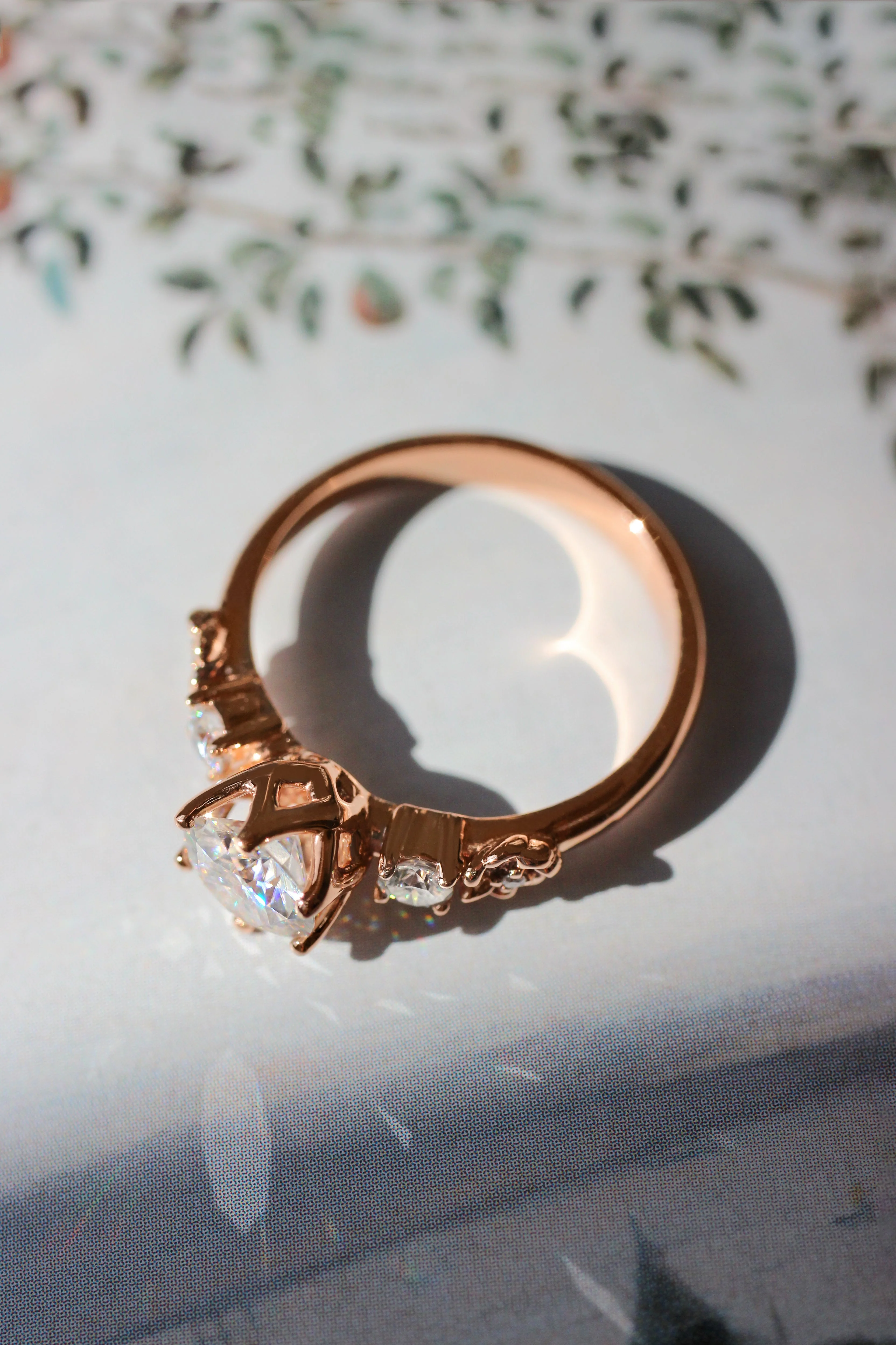 Lab grown diamond engagement ring, floral engagement ring with diamonds / Fiorella - Image 8