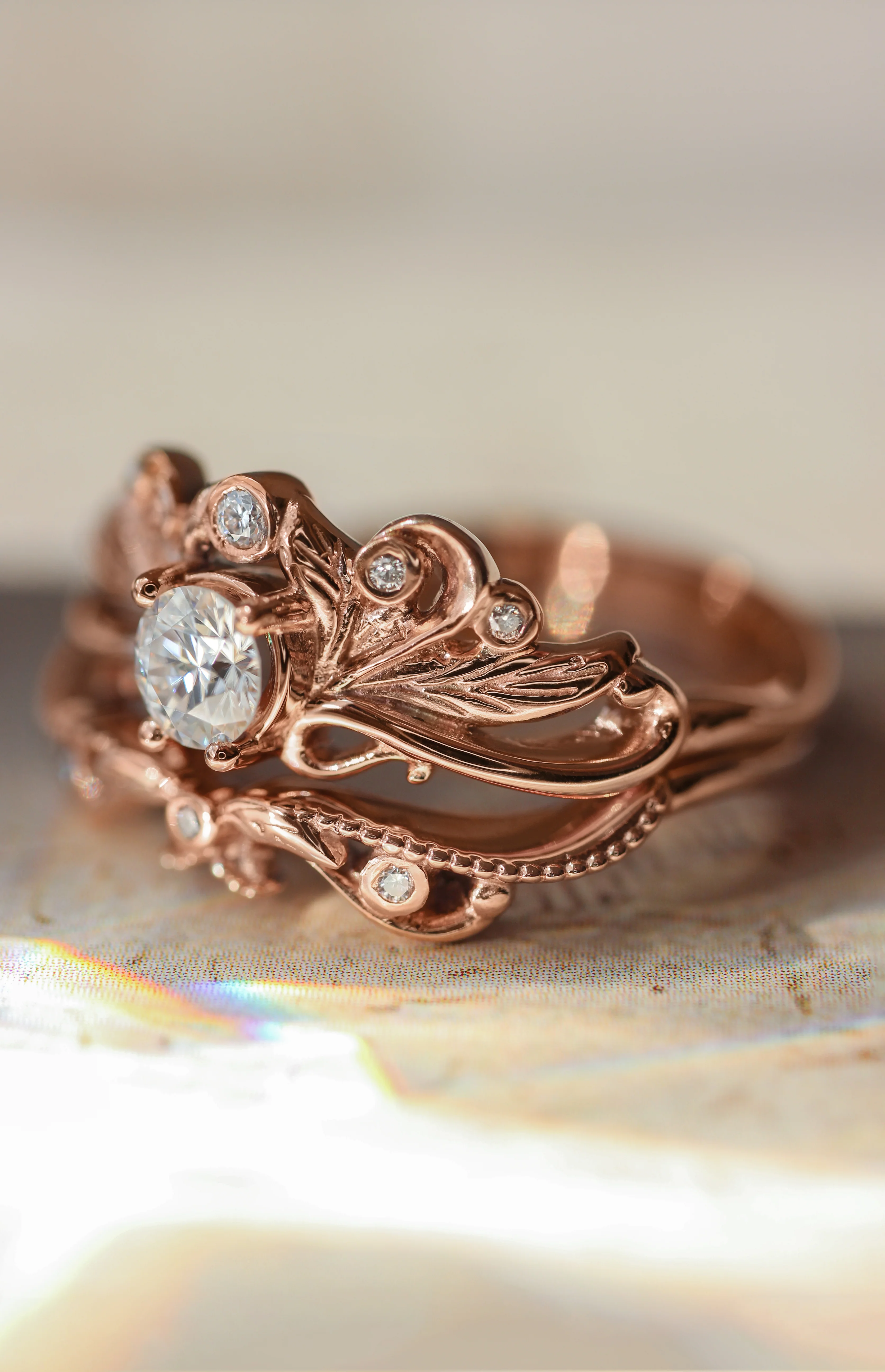 Natural diamonds bridal ring set / Damariss - Image 4