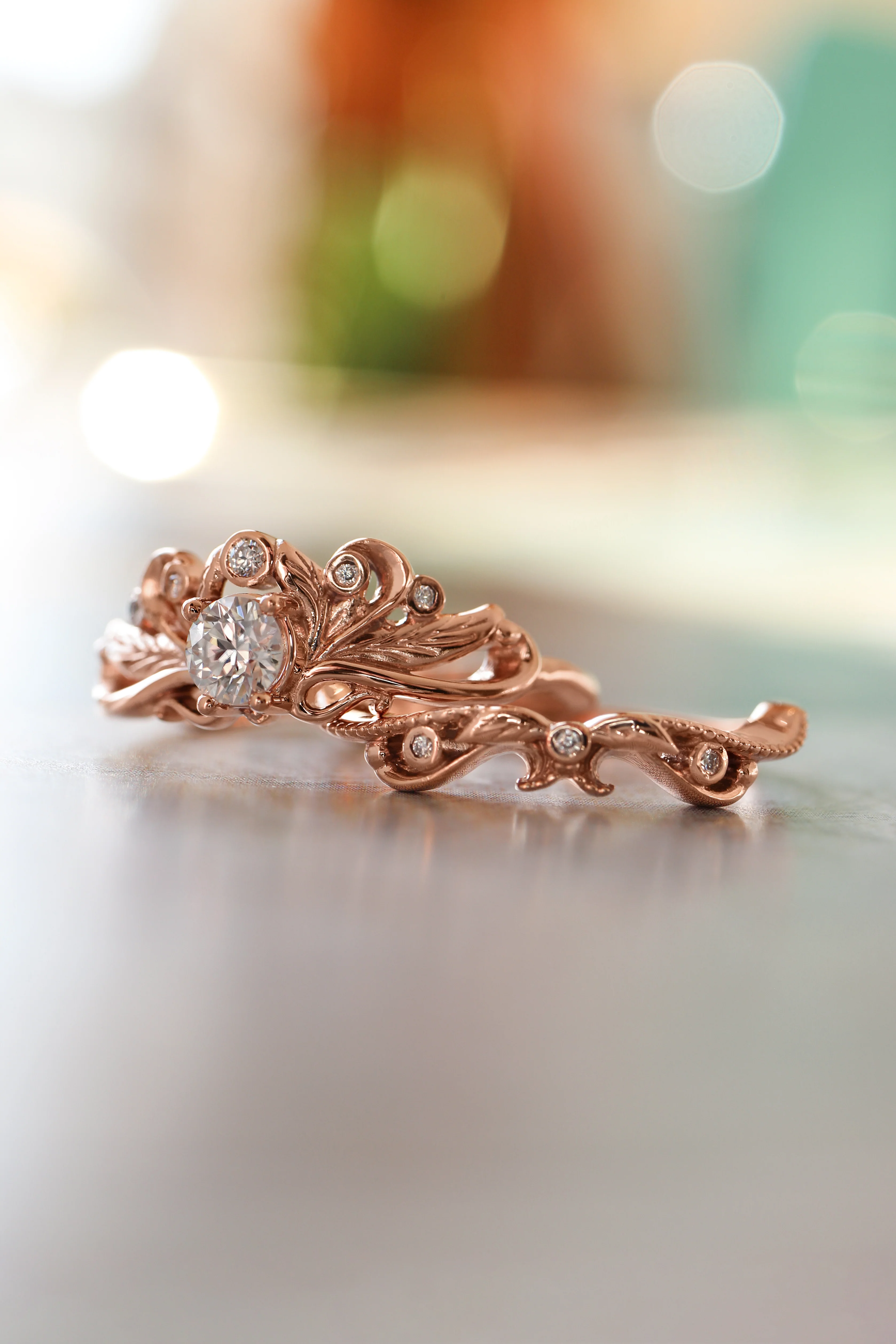 Natural diamonds bridal ring set / Damariss - Image 8