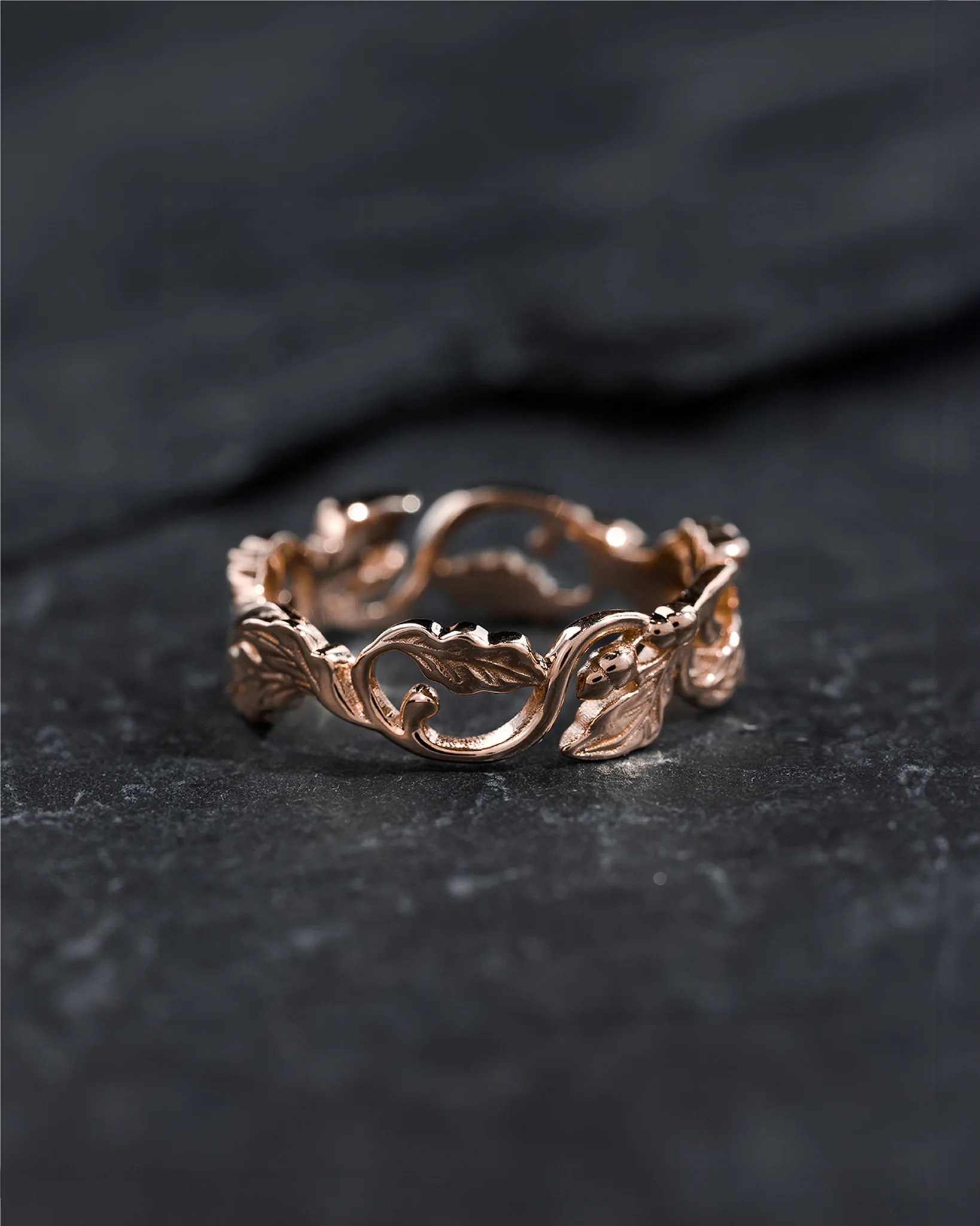 Oak leaves wedding band, option 2 - Image 6