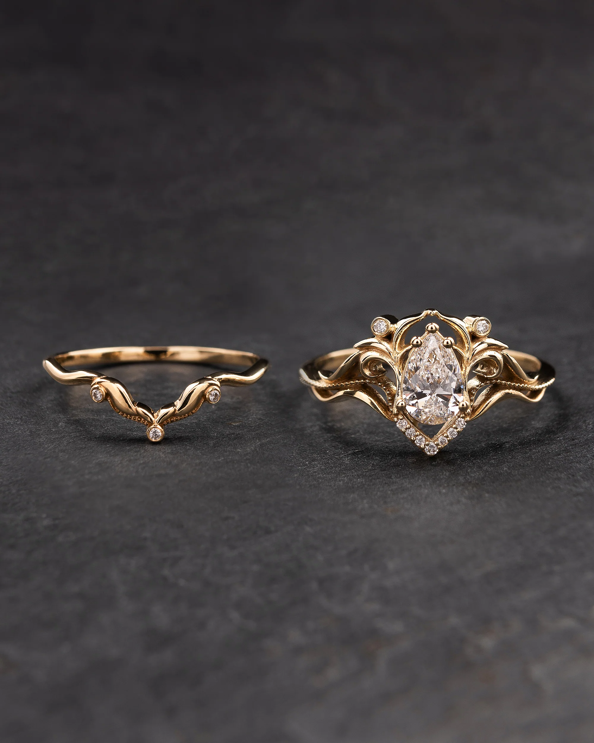 Pear cut lab grown diamond engagement ring / Lida small - Image 6