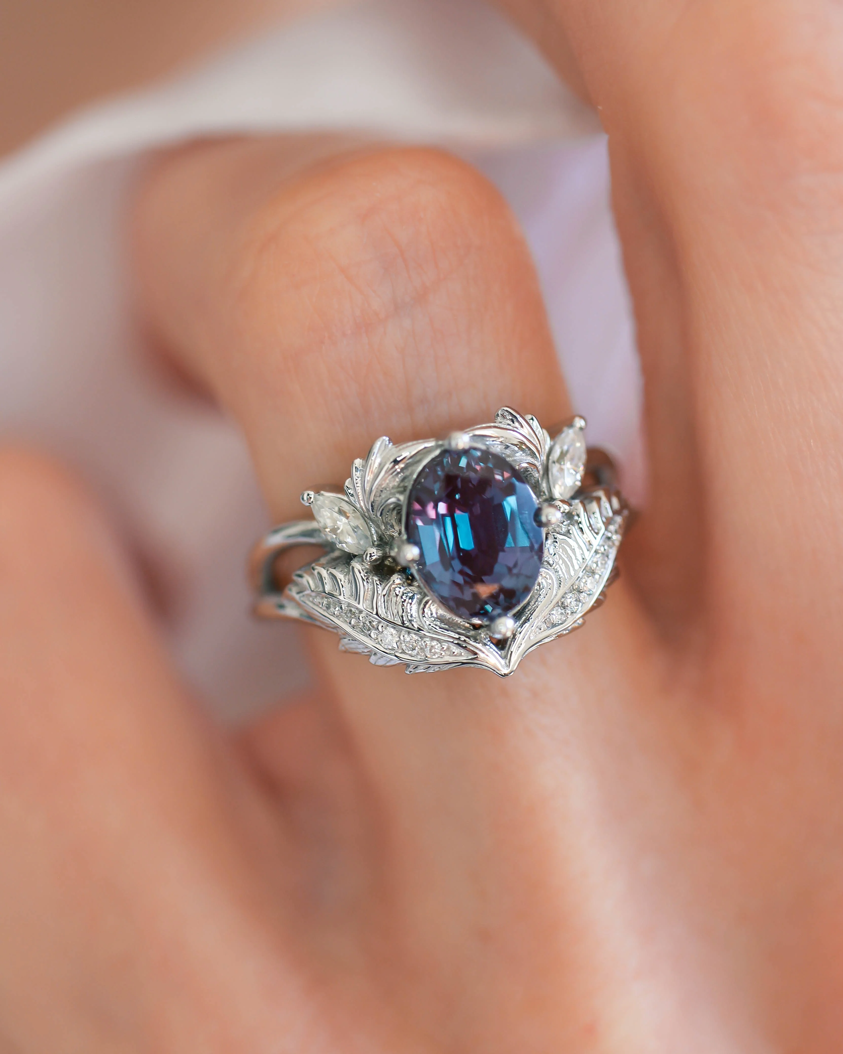 Alexandrite and diamonds engagement ring / Adonis - Image 6