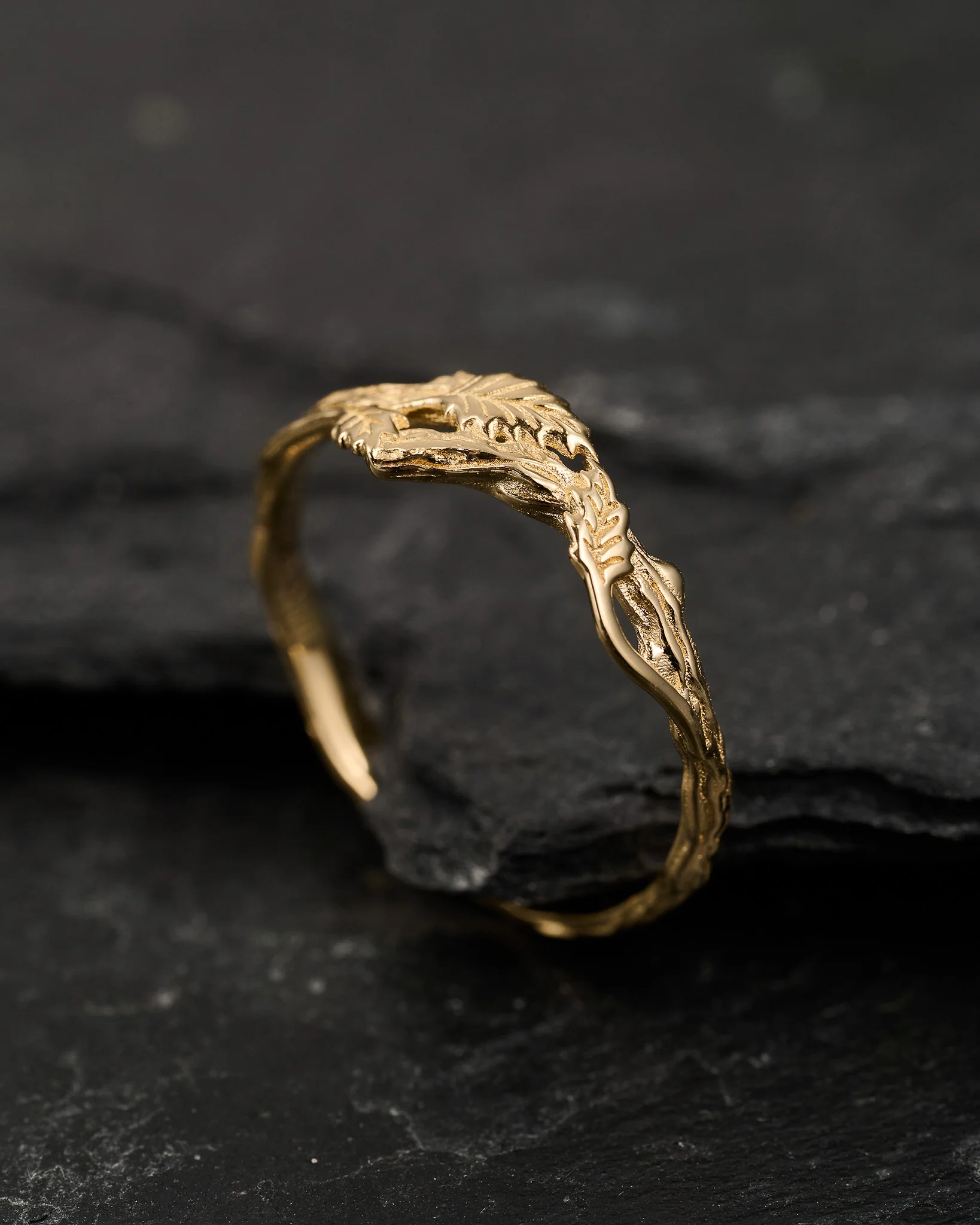 Branch wedding band, small wedding ring - Image 3
