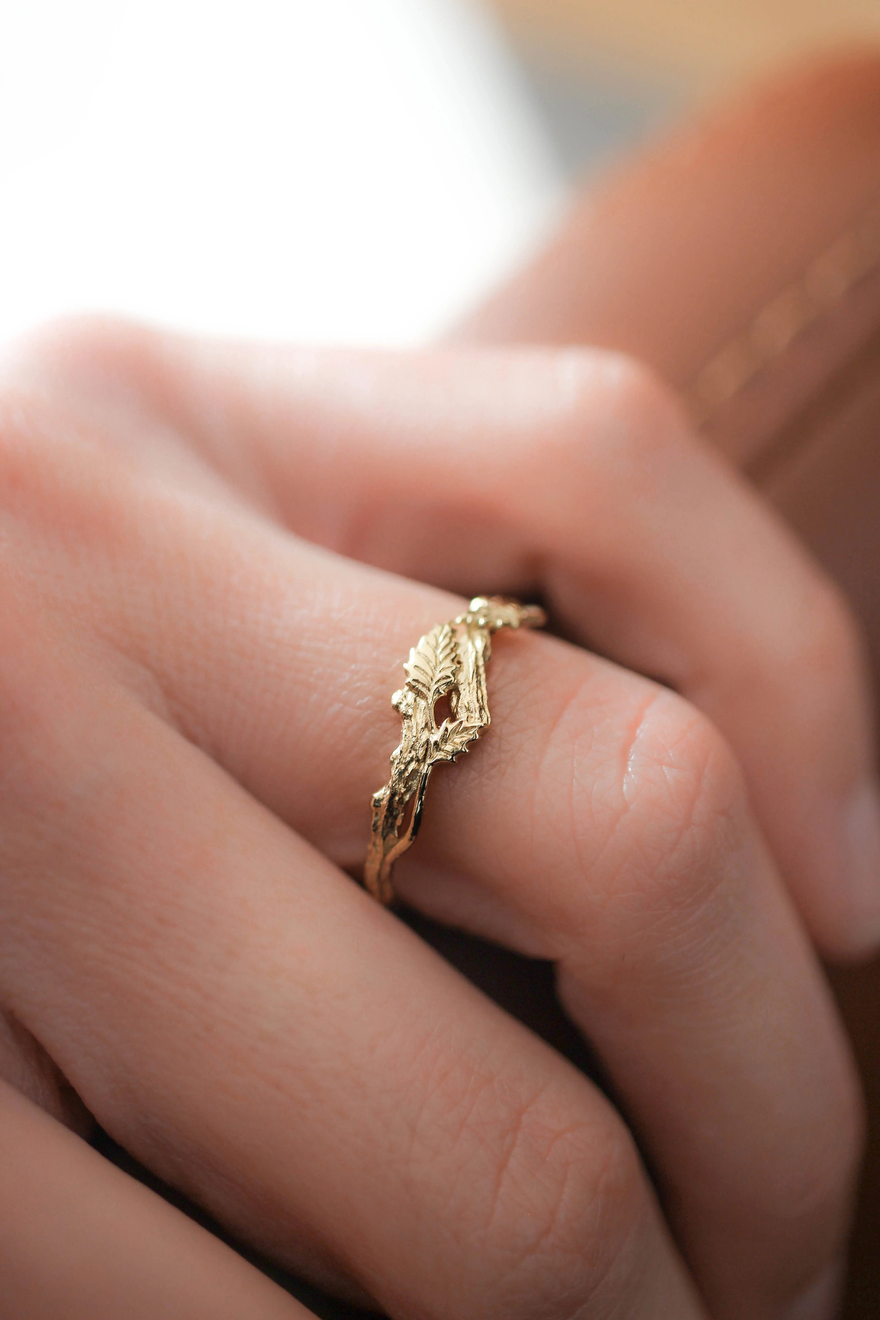 Branch wedding band, small wedding ring - Image 4