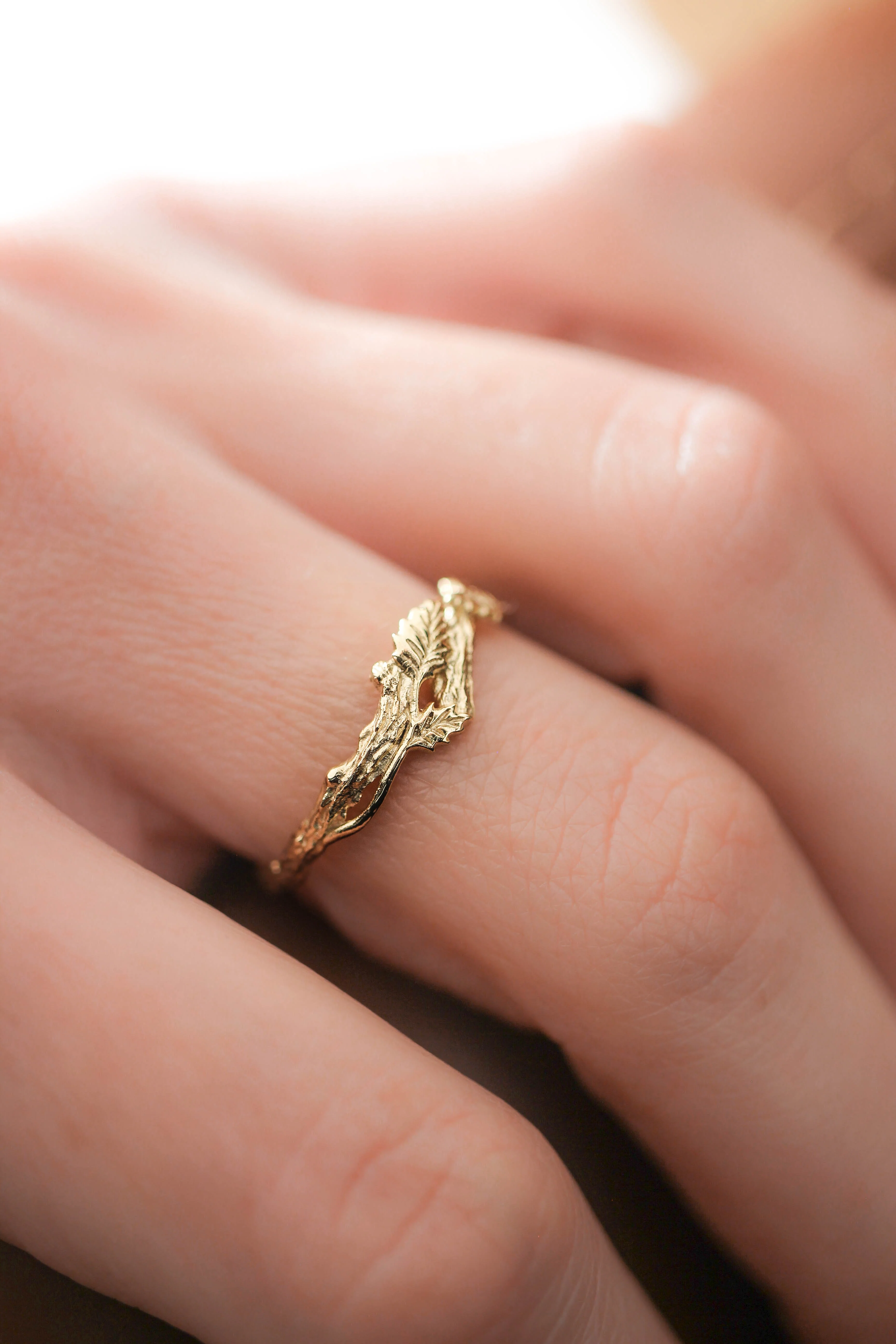 Branch wedding band, small wedding ring - Image 5