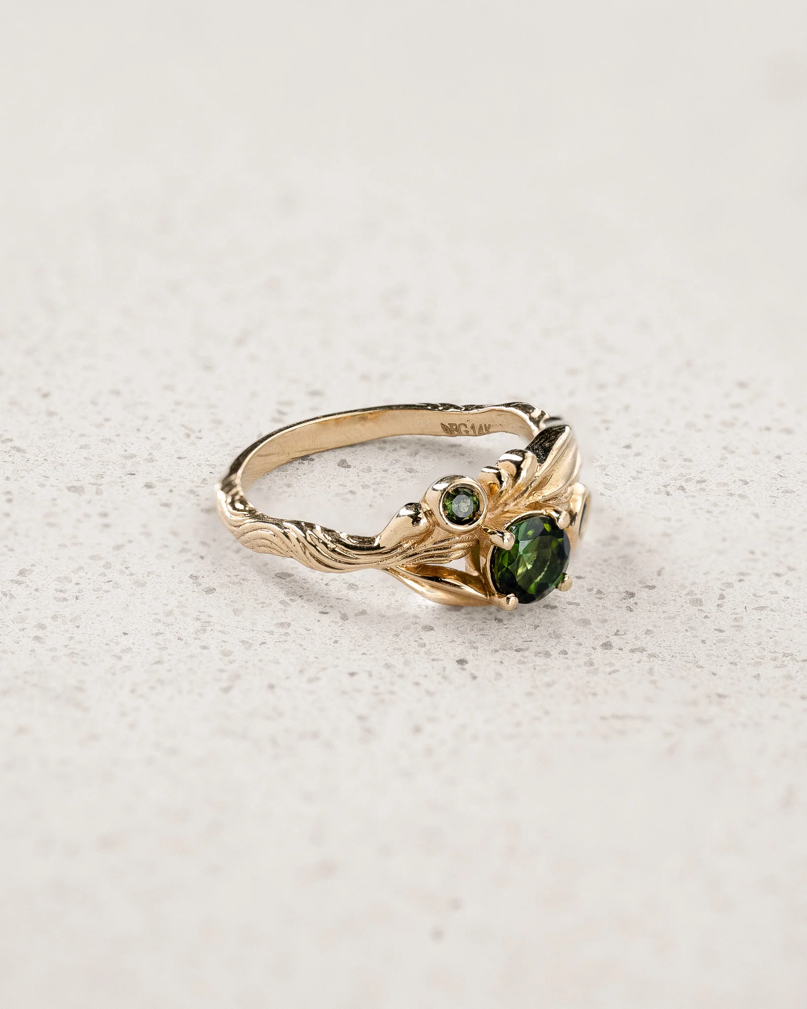 Olive branch ring with green tourmalines / Olivia - Image 7