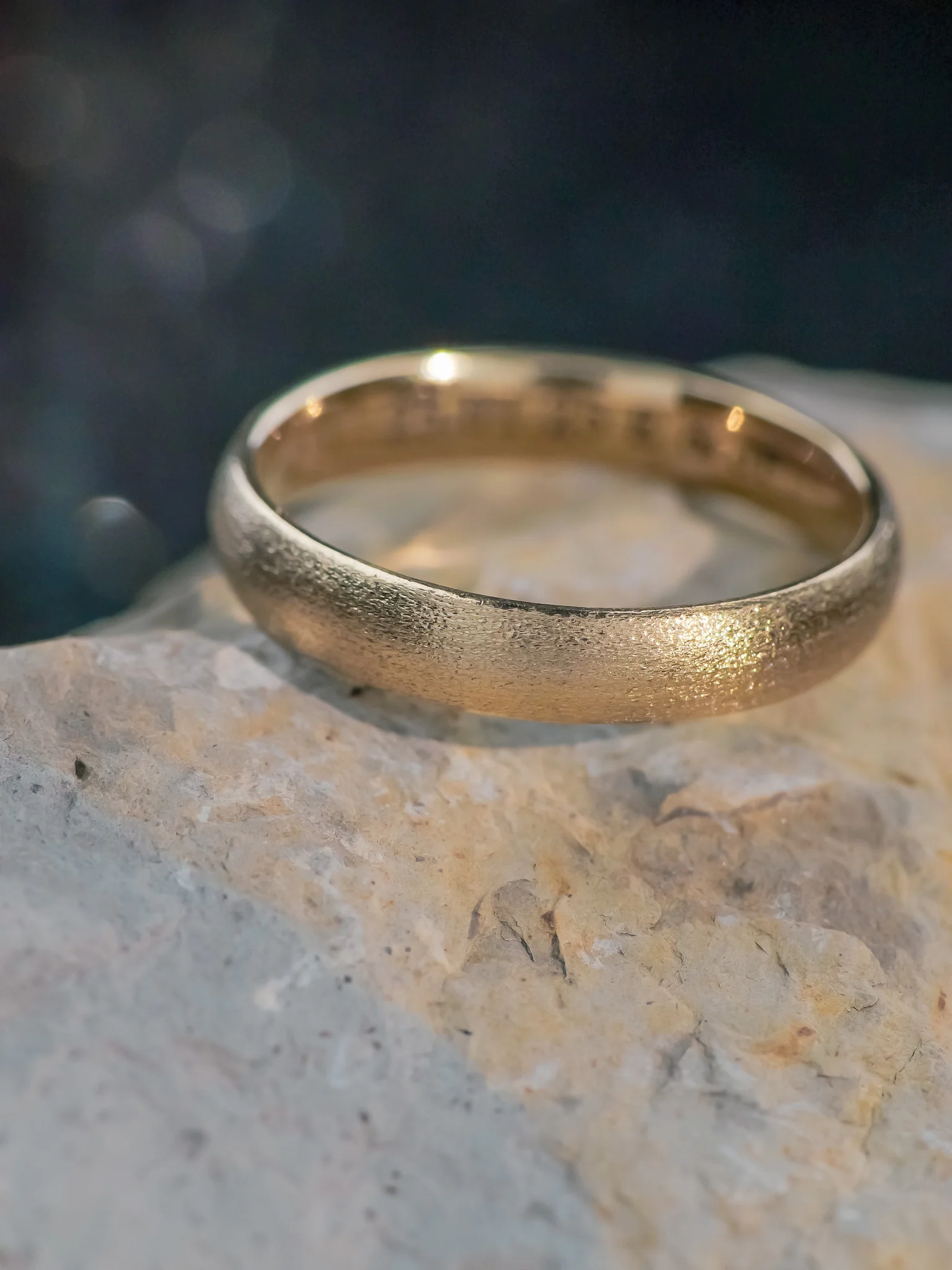 Satin finish gold ring, simple wedding band, 4mm width - Image 6