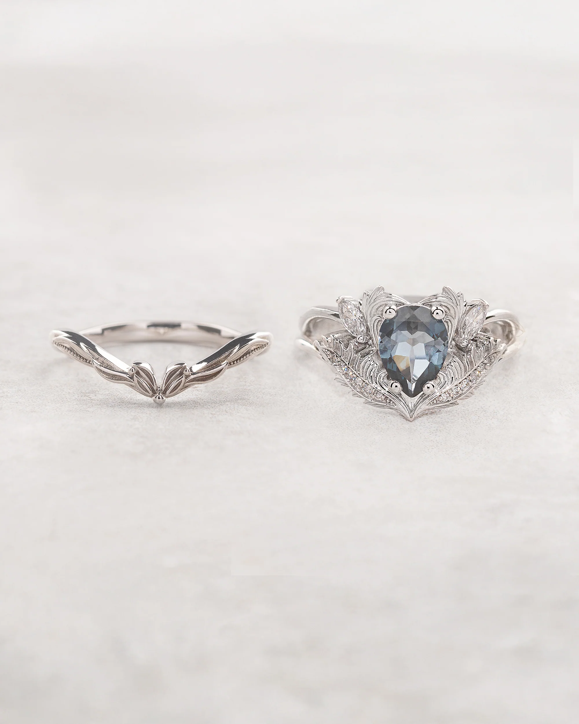 Vintage inspired rings with blue topaz / Adonis - Image 3