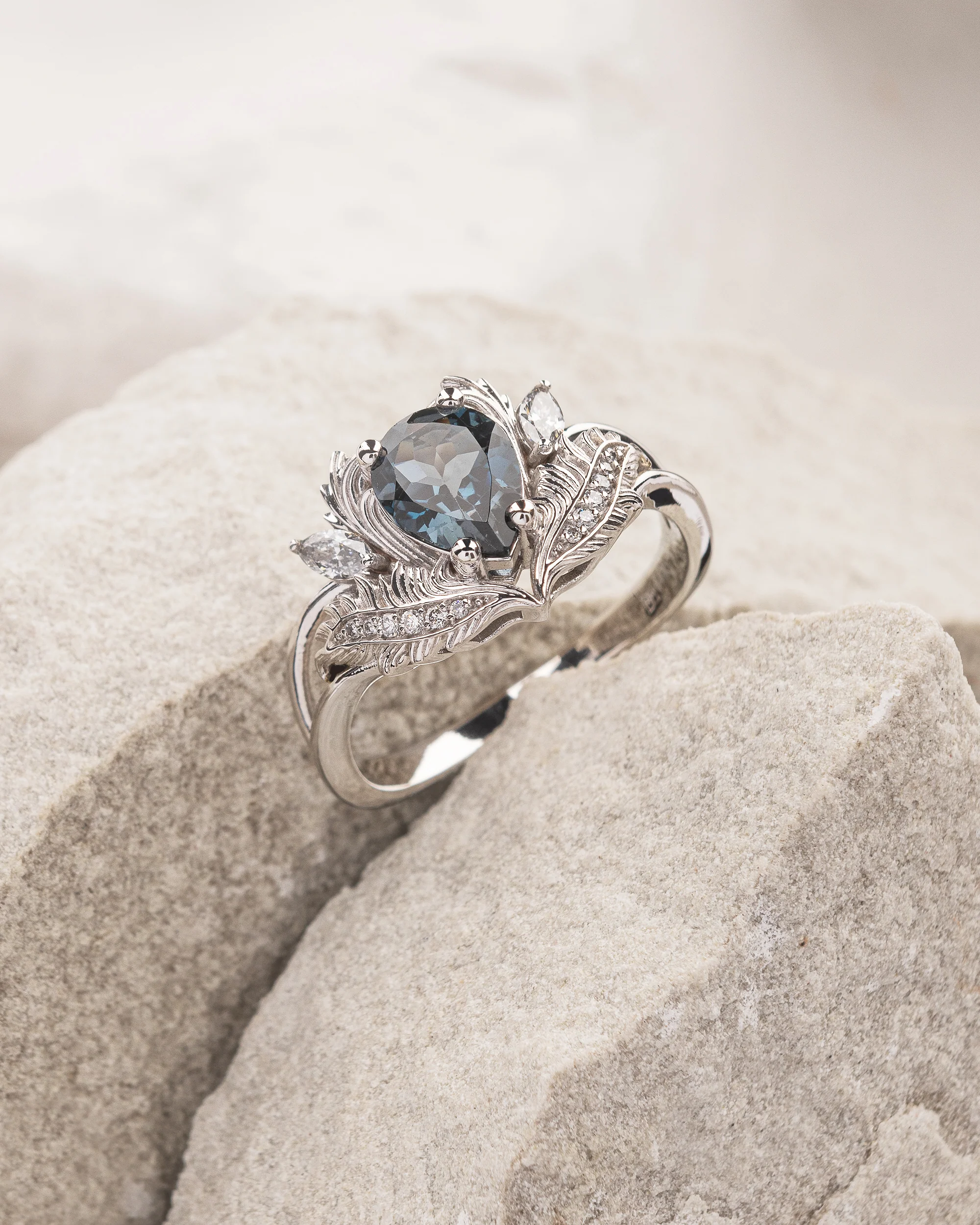 Vintage inspired rings with blue topaz / Adonis - Image 4