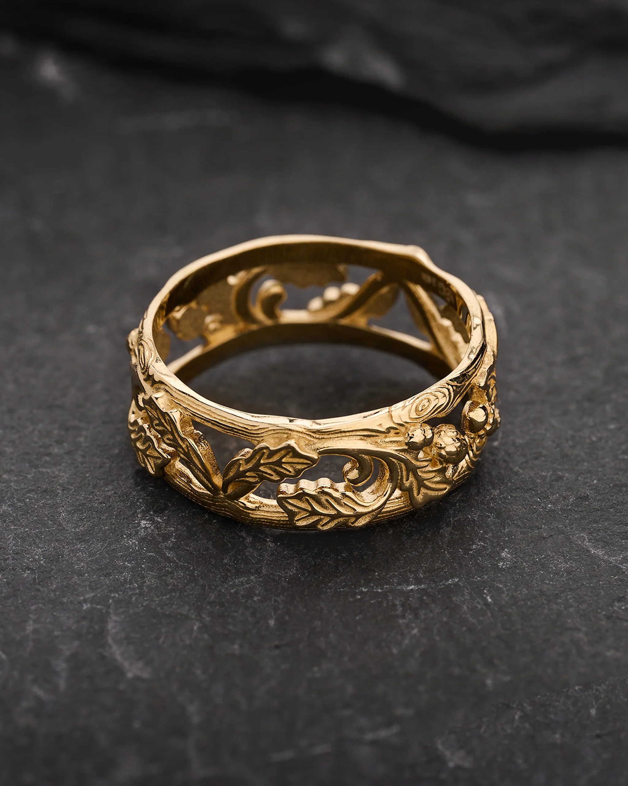 Oak leaves and acorns ring, wedding band for man - Image 6