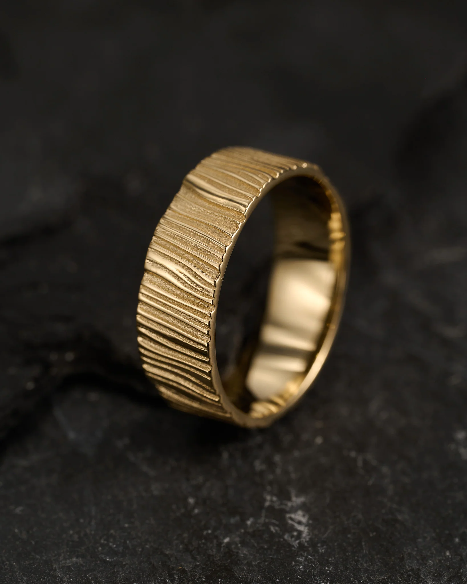 Wedding bands set for couple, saw wood rings - Image 3