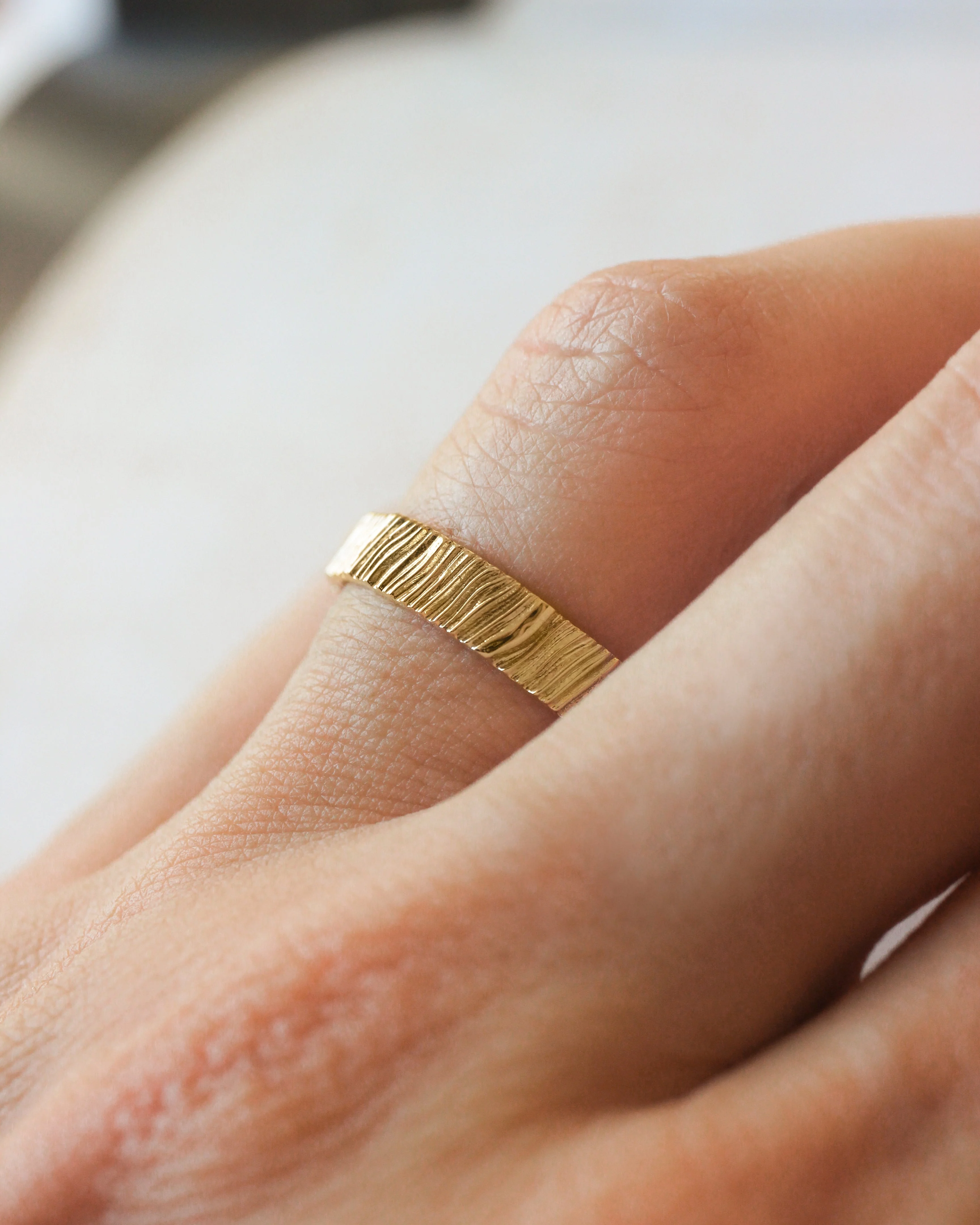 Wedding bands set for couple, saw wood rings - Image 8