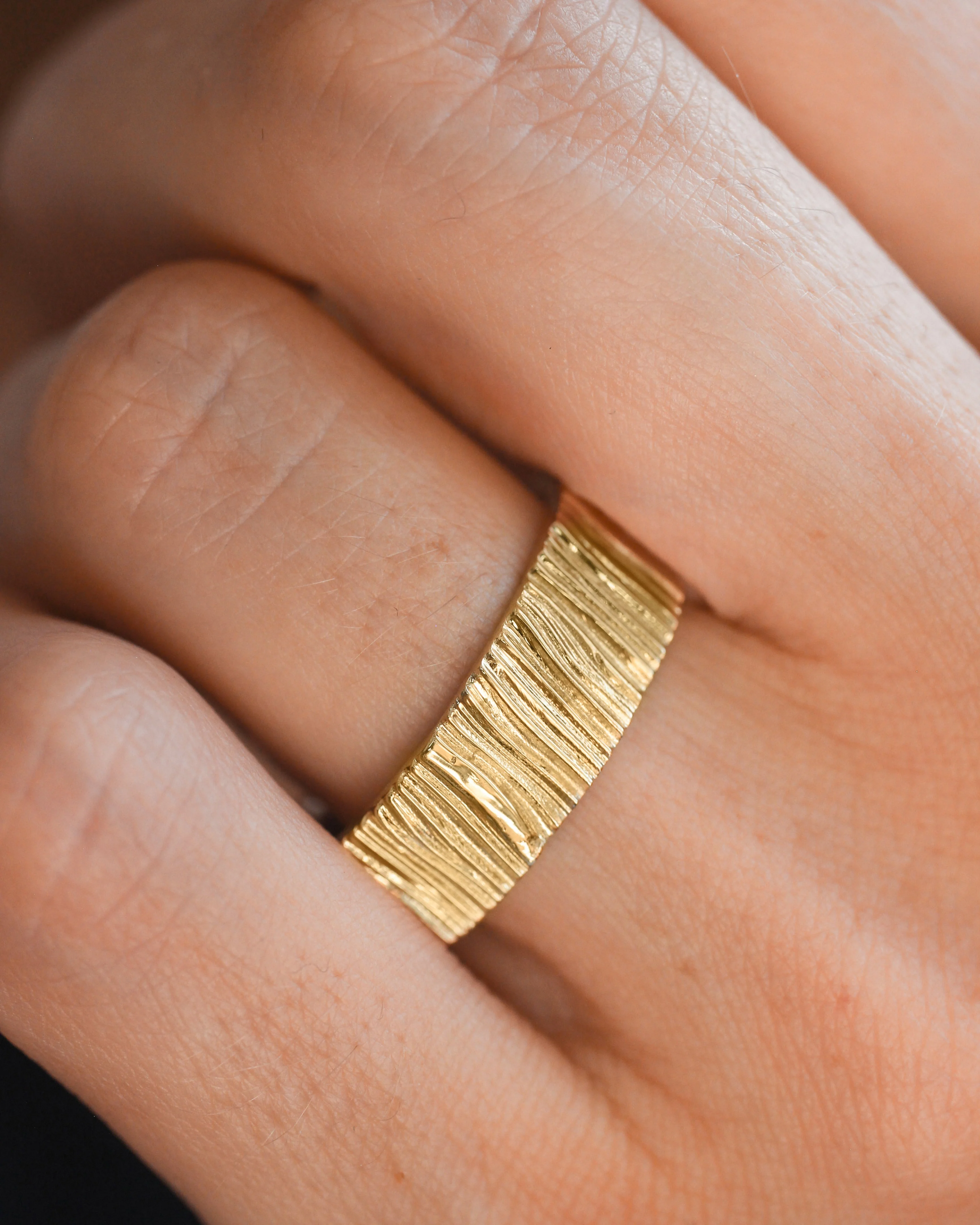 Wedding bands set for couple, saw wood rings - Image 9